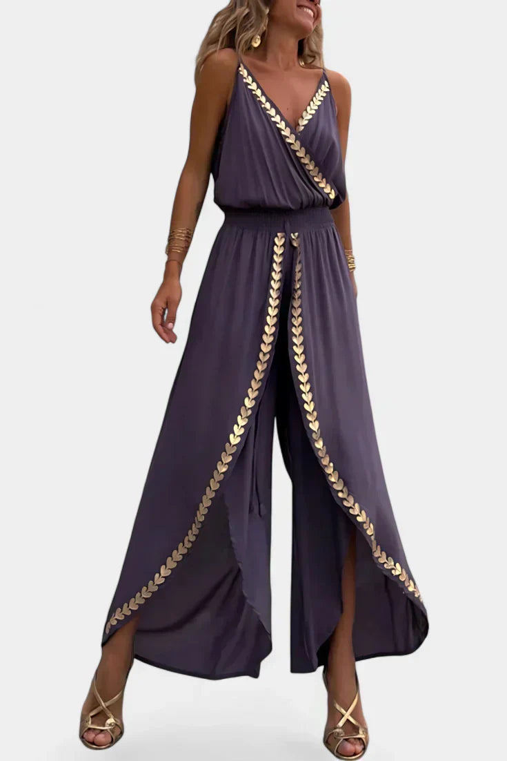 Lorena - Vestido Mono Detalhes Dourados