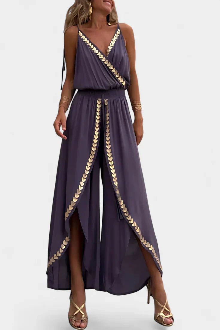 Lorena - Vestido Mono Detalhes Dourados