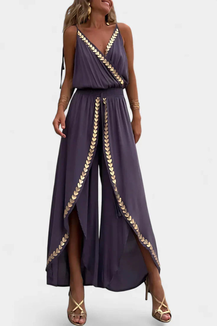 Lorena - Vestido Mono Detalhes Dourados