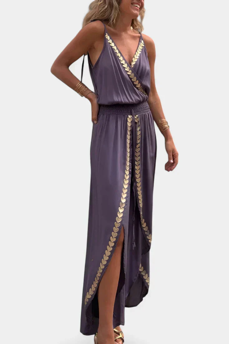 Lorena - Vestido Mono Detalhes Dourados