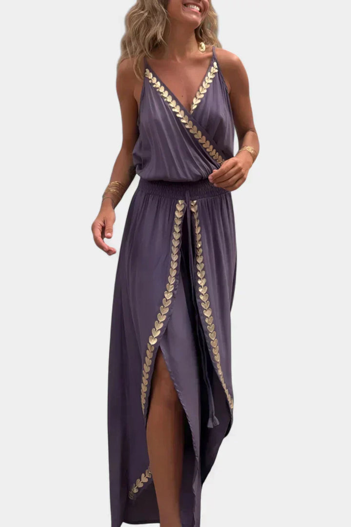 Lorena - Vestido Mono Detalhes Dourados