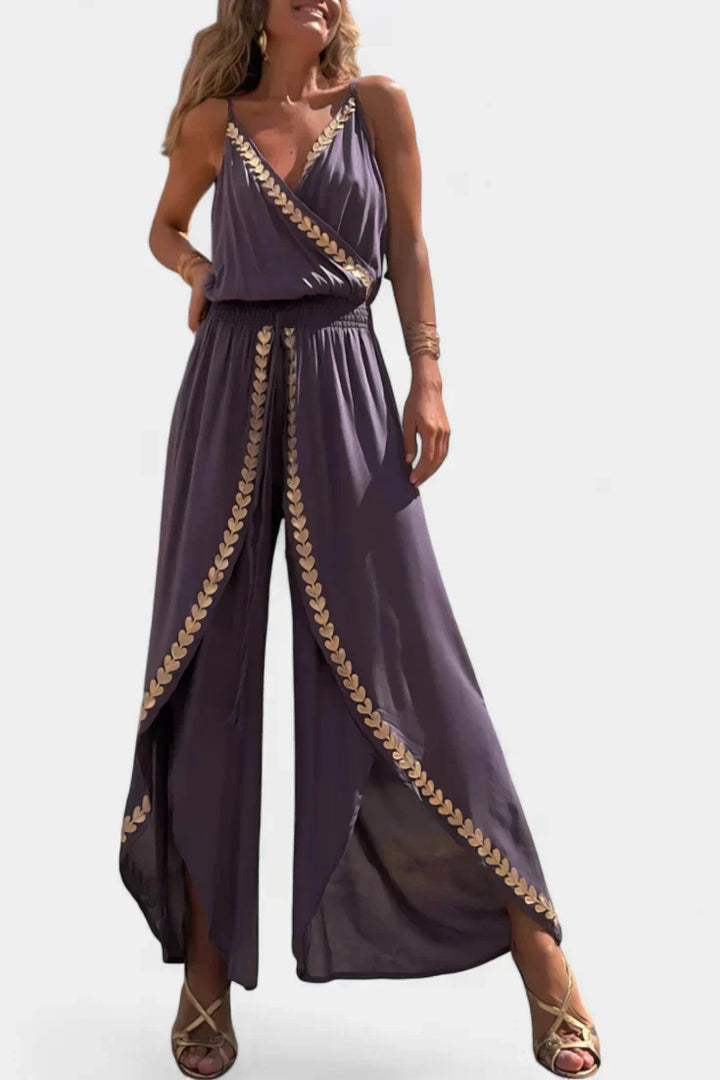 Lorena - Vestido Mono Detalhes Dourados