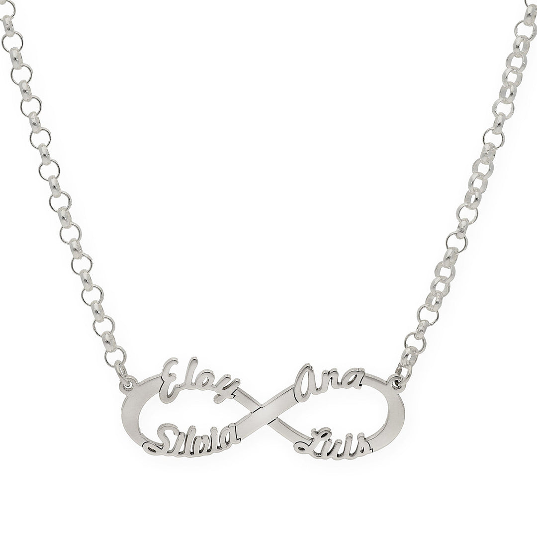 Colar Simbolo Infinito com Nomes Personalizáveis
