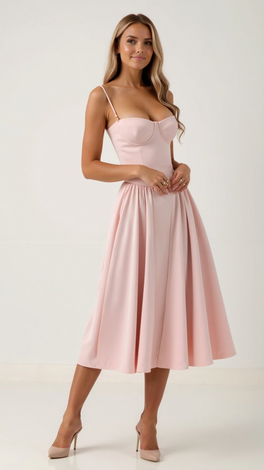 Odete - Vestido midi corpete estruturado