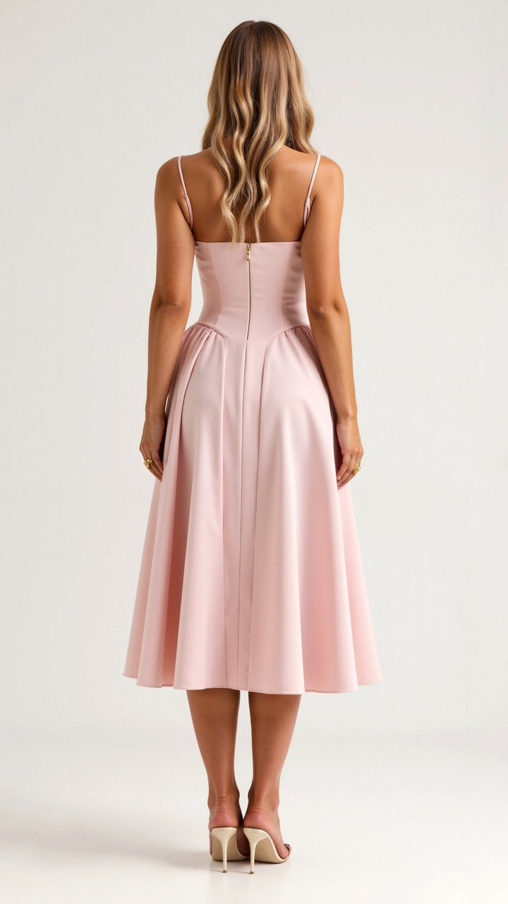 Odete - Vestido midi corpete estruturado
