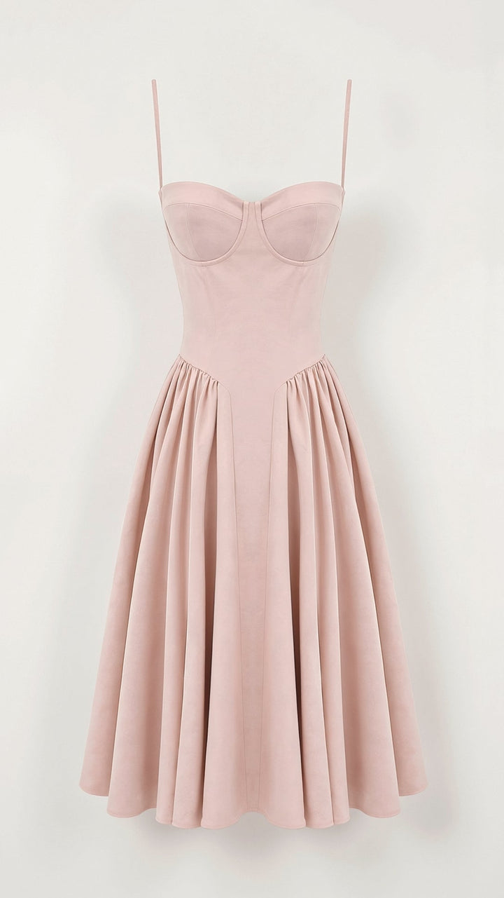 Odete - Vestido midi corpete estruturado