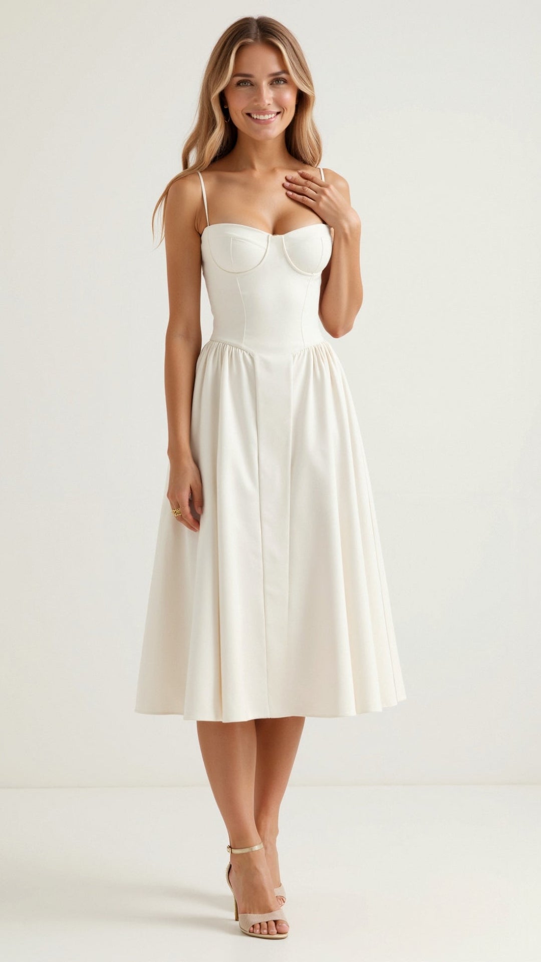 Odete - Vestido midi corpete estruturado