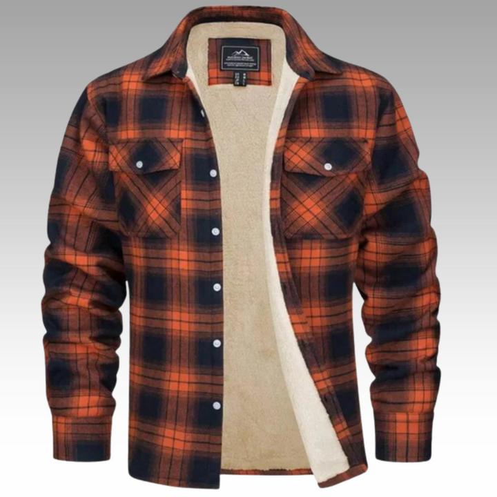 Tiago - Casaco Trucker Riscas Fleece