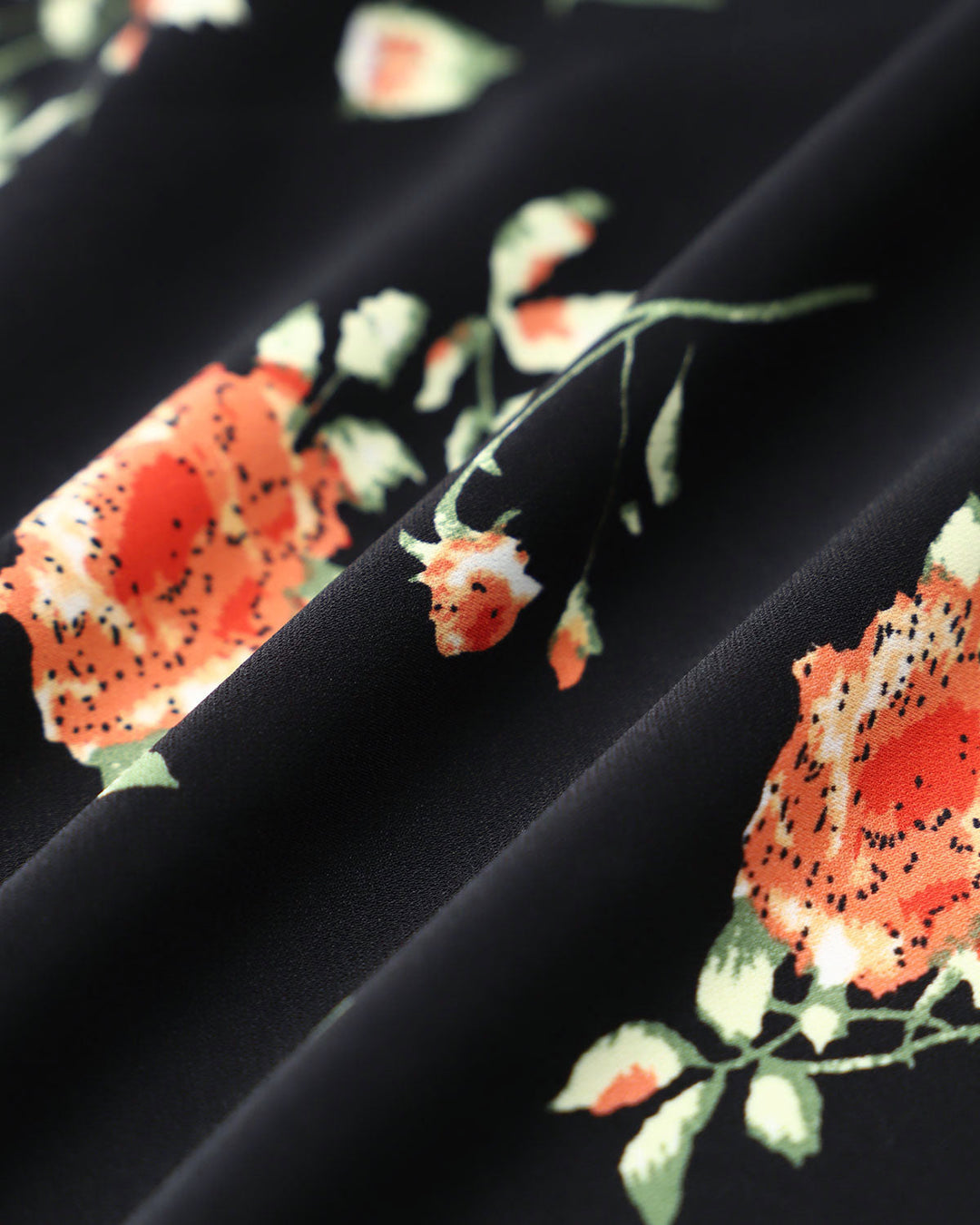 Glória - Vestido Midi Preto Floral