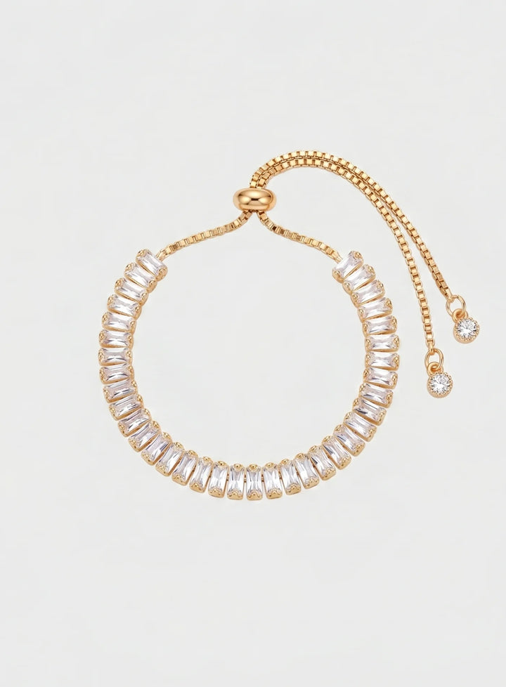 Pulseira Brilho Dourado com Cristais