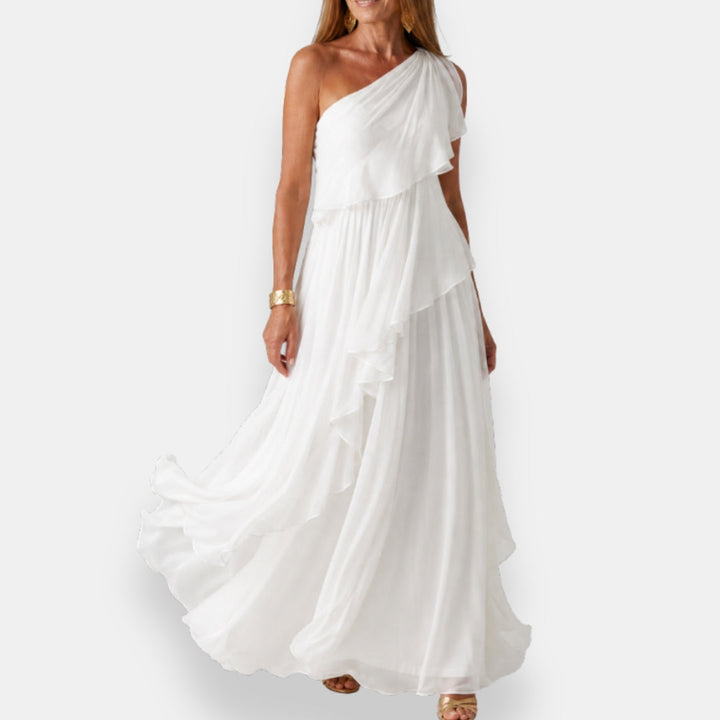 Leonor | Vestido Assimétrico com Volantes