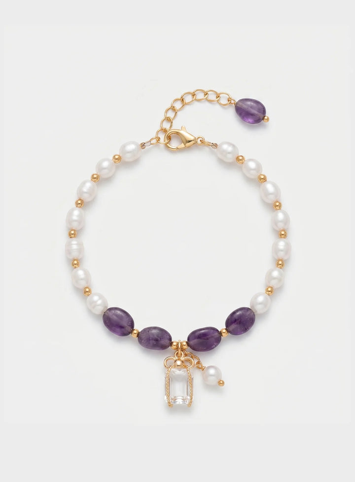 Pulseira Pérola e Ametista