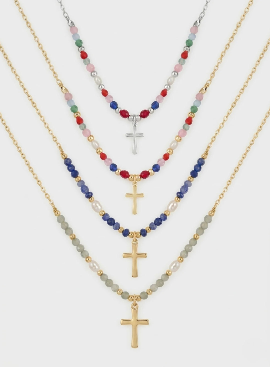 Conjunto de Colares Eternidade com Contas