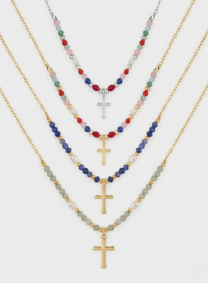 Conjunto de Colares Eternidade com Contas