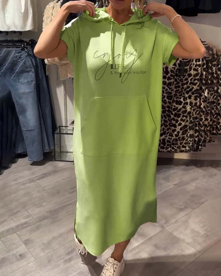 Sásquia - Vestido casual com capuz