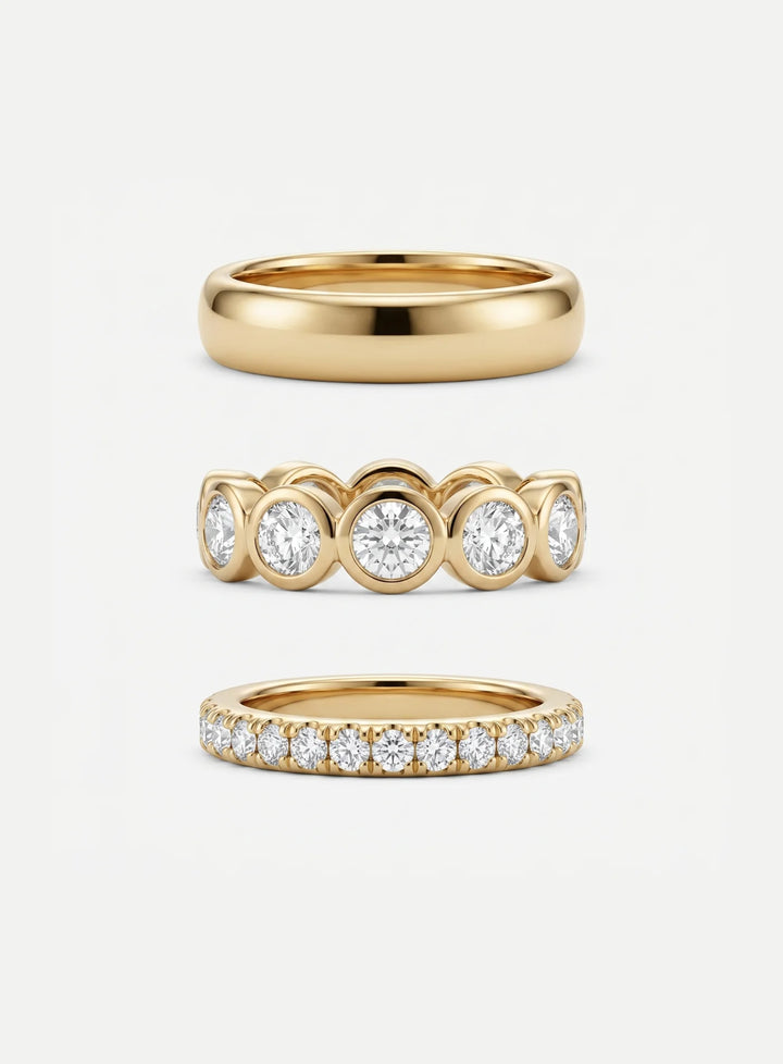 Conjunto de Anéis Brilho Intemporal