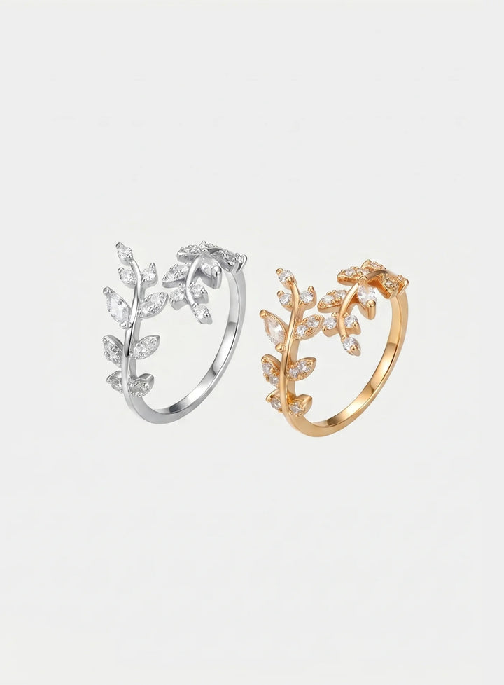 Conjunto de Anéis Folhas