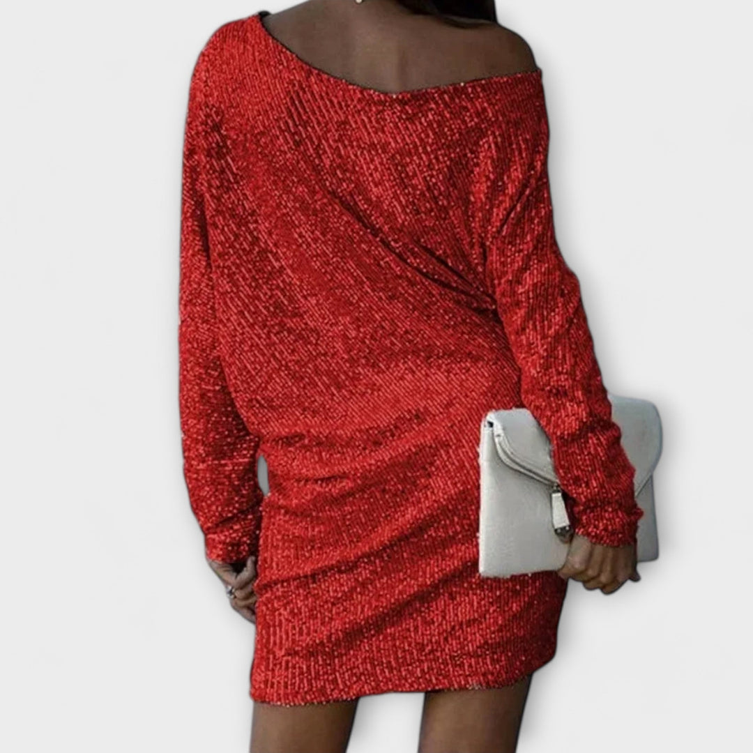 Vestido de festa com lantejoulas