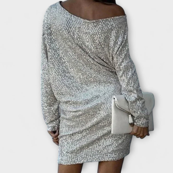 Vestido de festa com lantejoulas