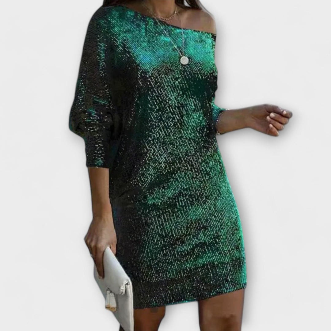 Vestido de festa com lantejoulas