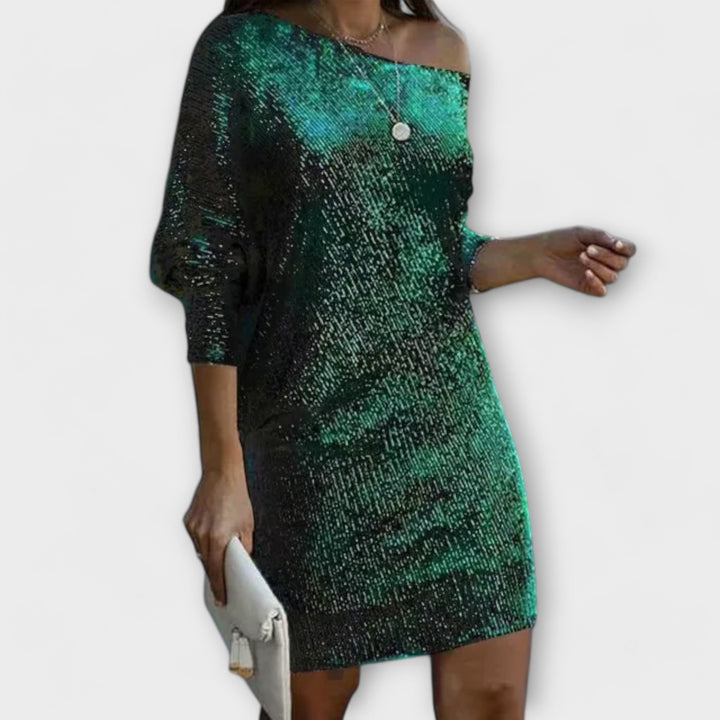 Vestido de festa com lantejoulas