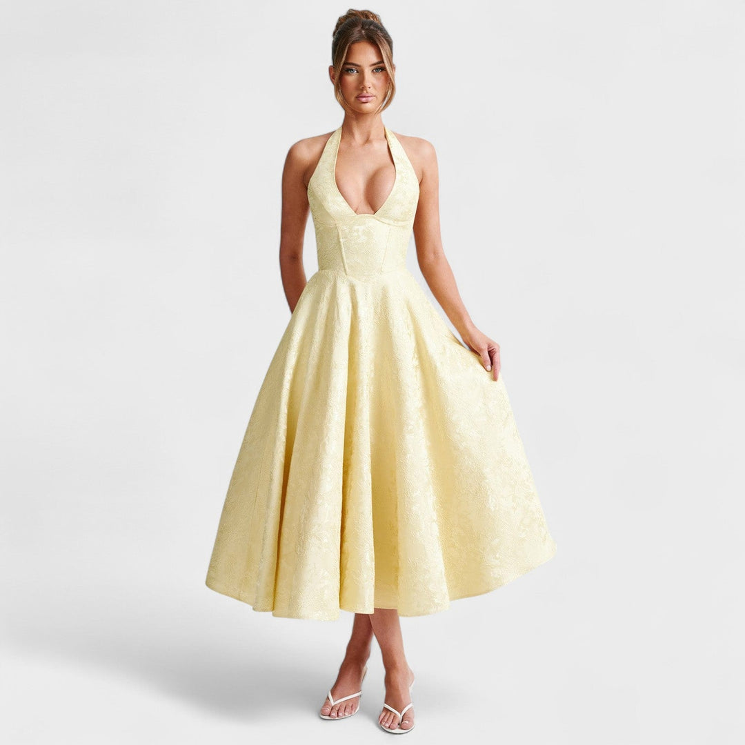 Halina - Vestido midi com espartilho