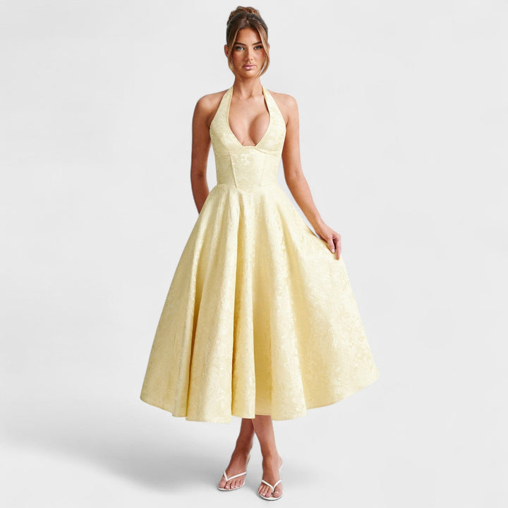 Halina - Vestido midi com espartilho