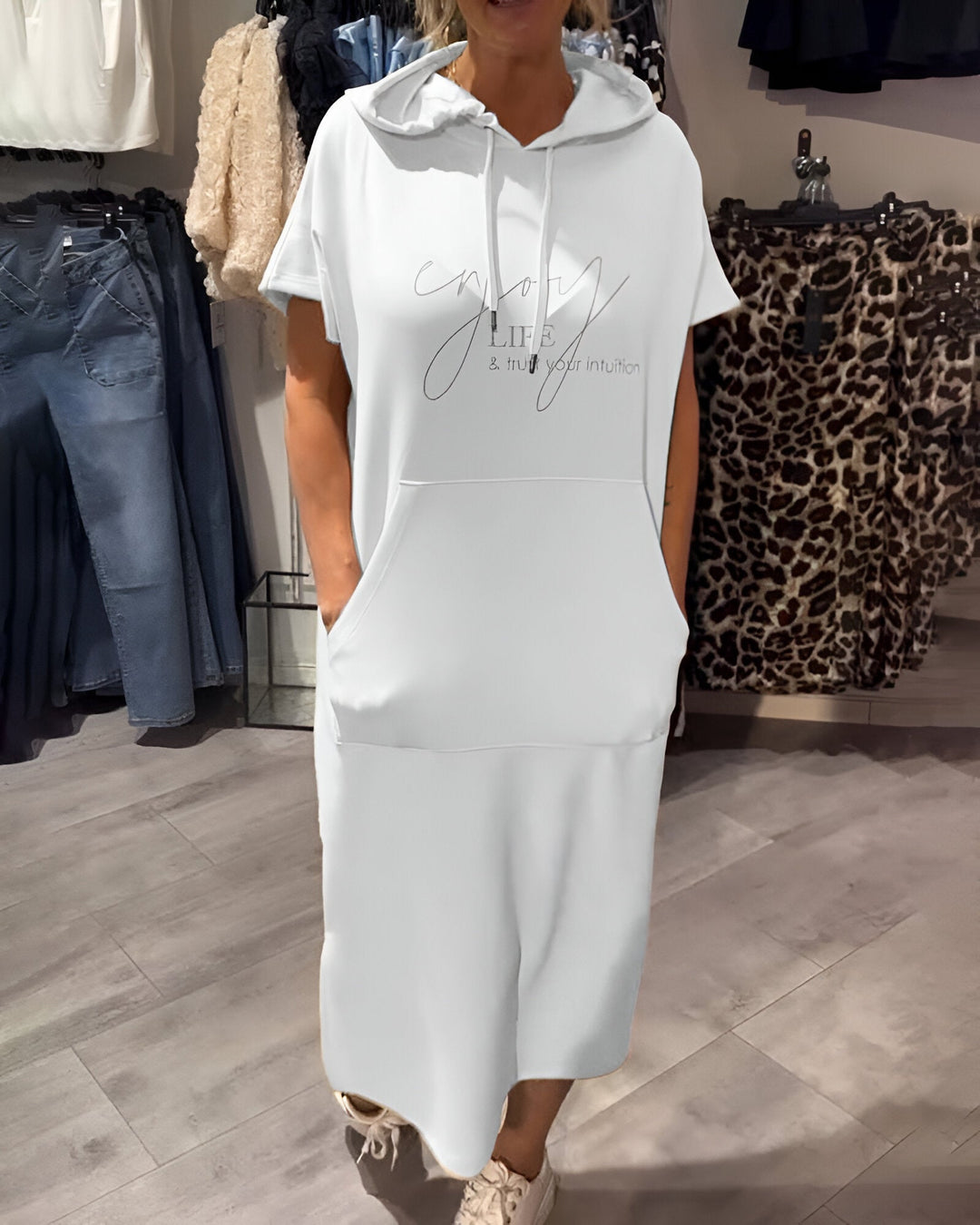 Sásquia - Vestido casual com capuz