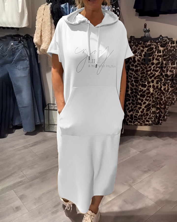 Sásquia - Vestido casual com capuz
