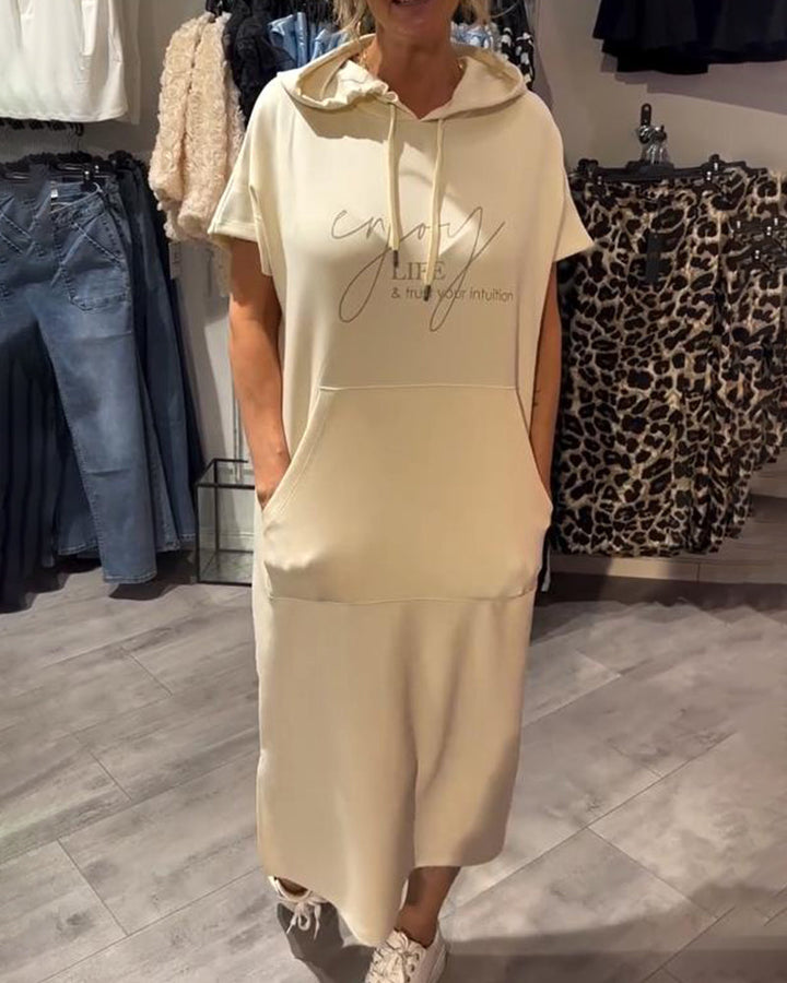 Sásquia - Vestido casual com capuz