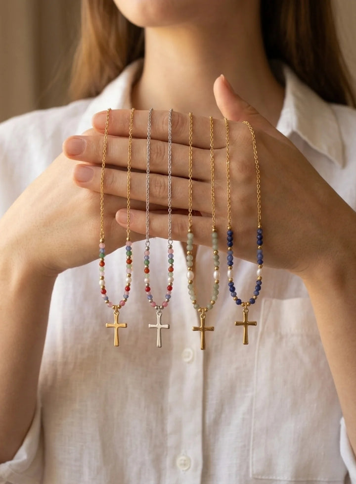 Conjunto de Colares Eternidade com Contas