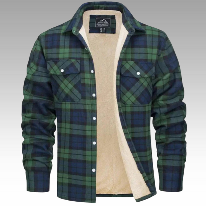 Tiago - Casaco Trucker Riscas Fleece