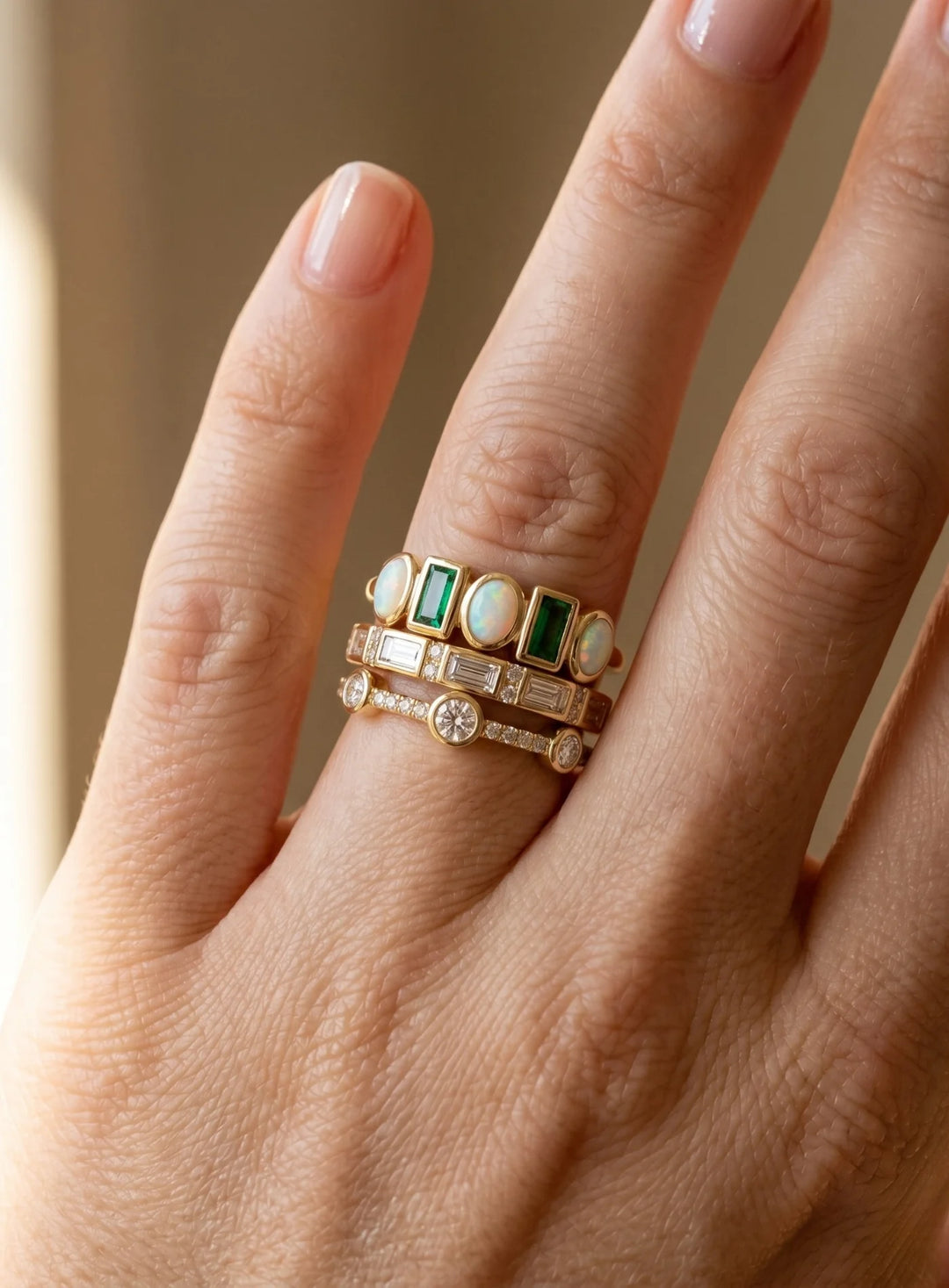 Conjunto de Anéis Ouro Nobre