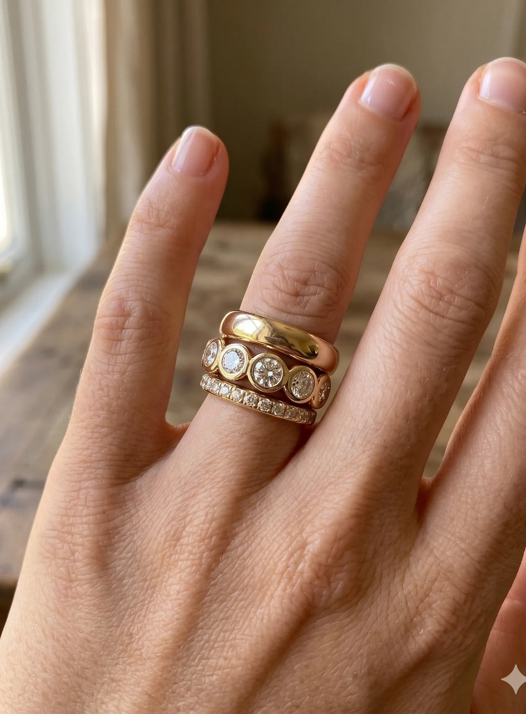 Conjunto de Anéis Brilho Intemporal