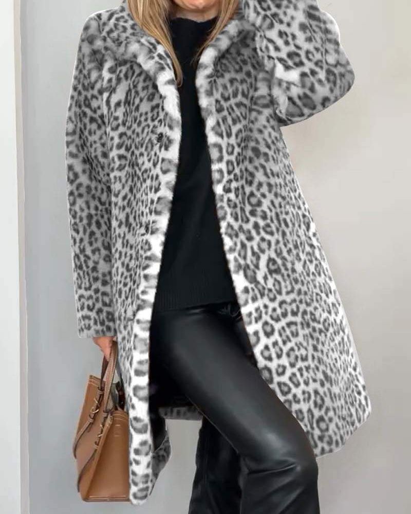 Leia - Casaco Comprido Leopardo