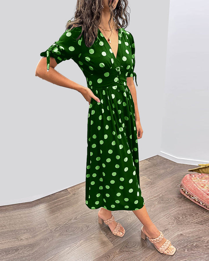 Mónica - Vestido Elegante de Bolinhas
