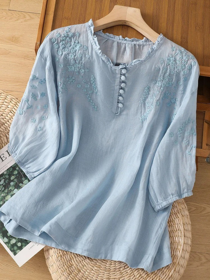 Cassiana - Blusa de Algodão e Linho
