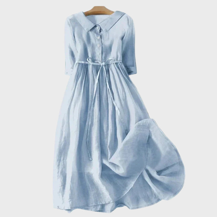 Vestido com Gola Elegante