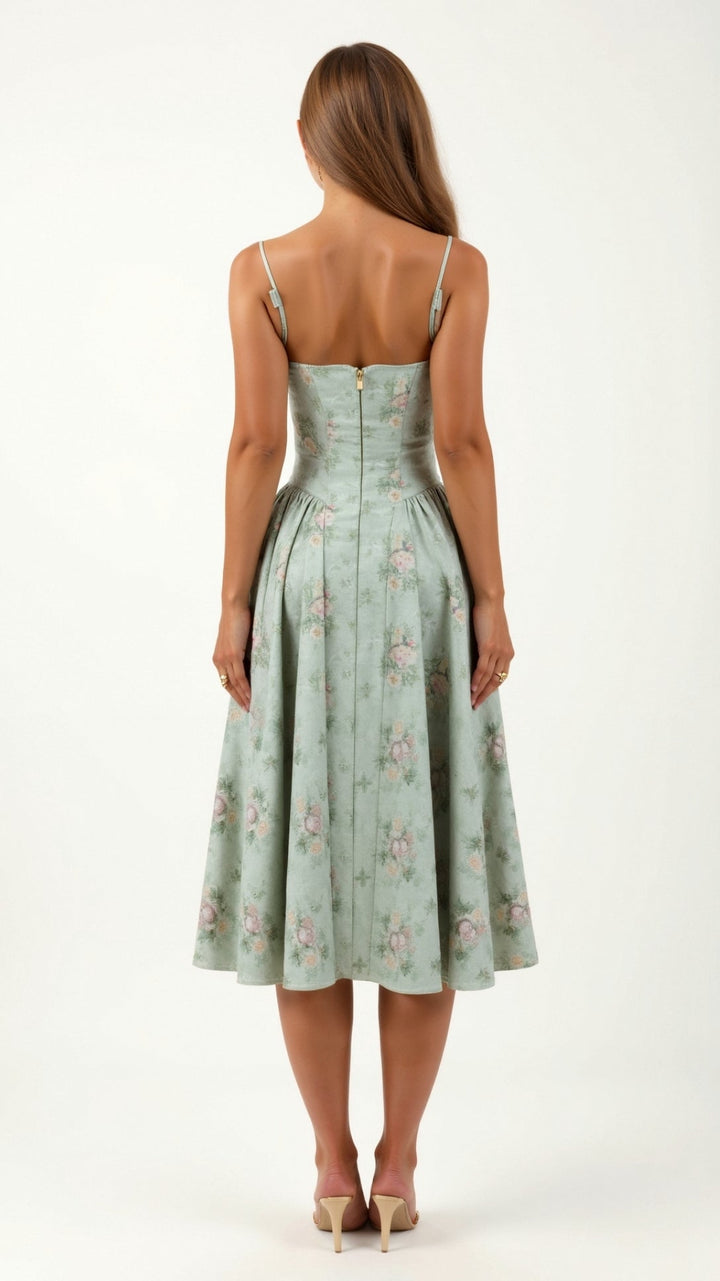 Odete - Vestido midi corpete estruturado
