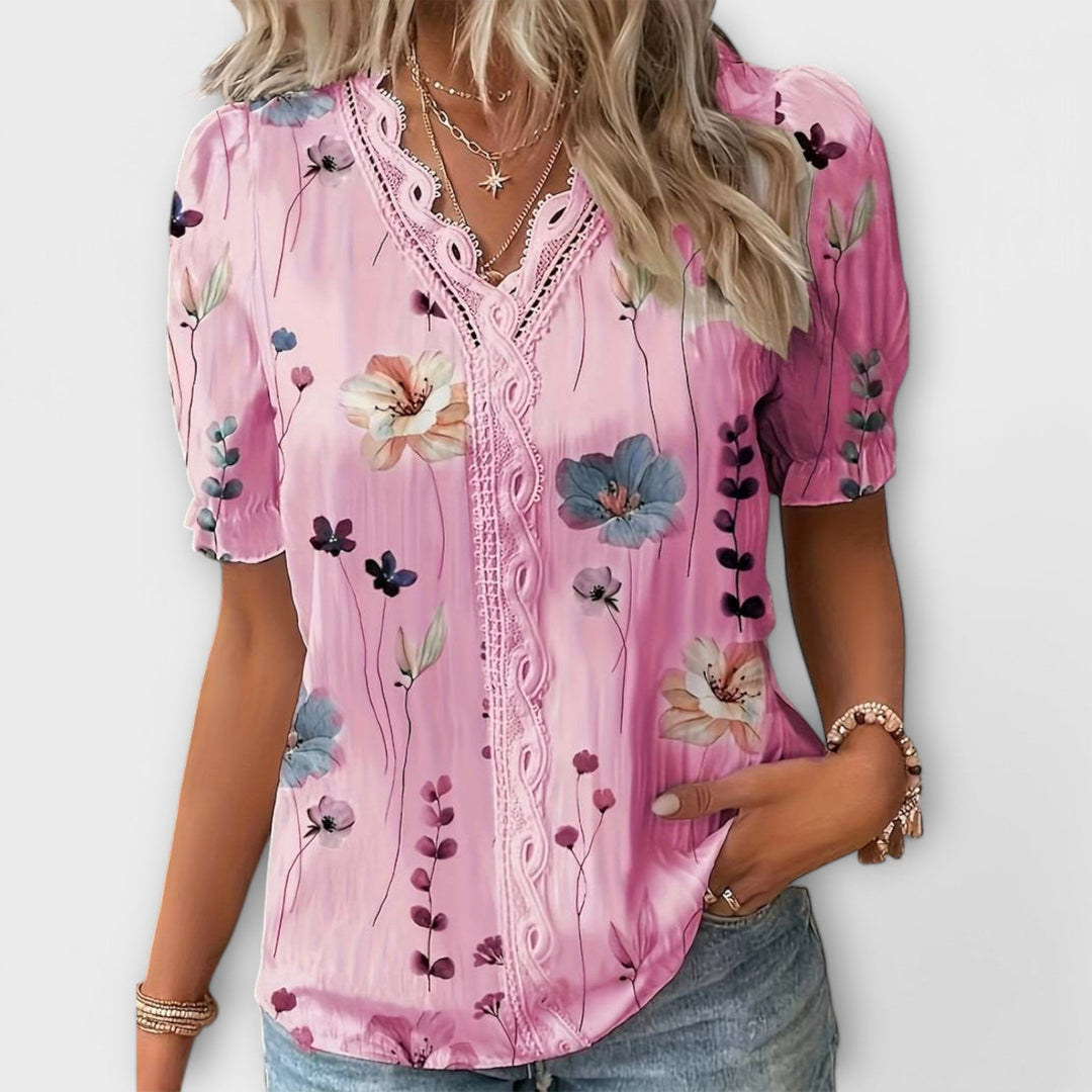 Emília - Blusa com decote em V