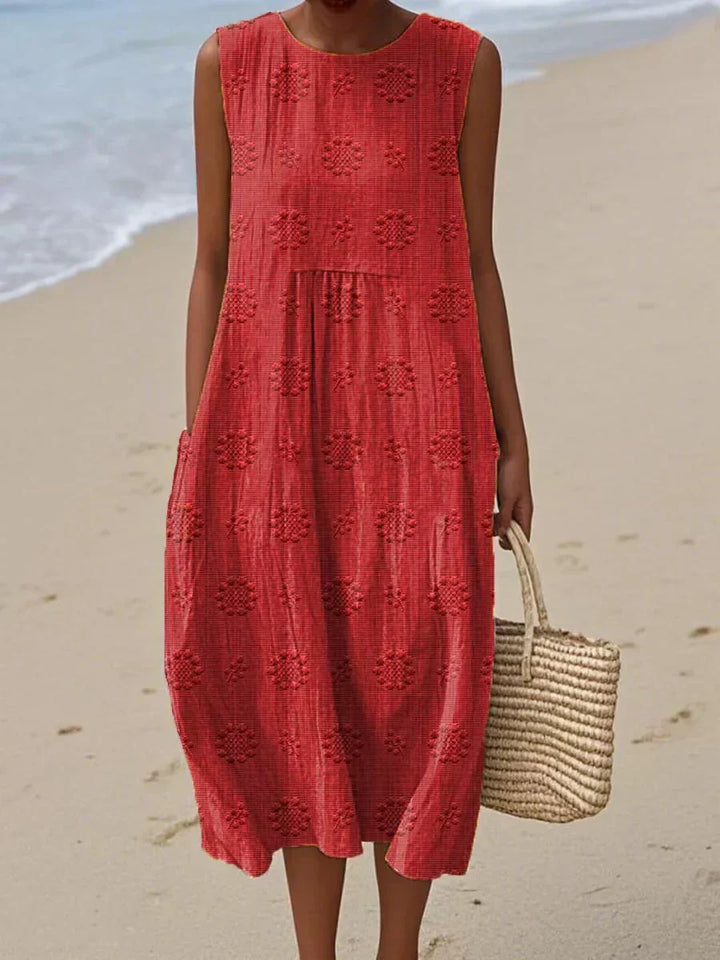 Franca - Vestido de algodão sem mangas