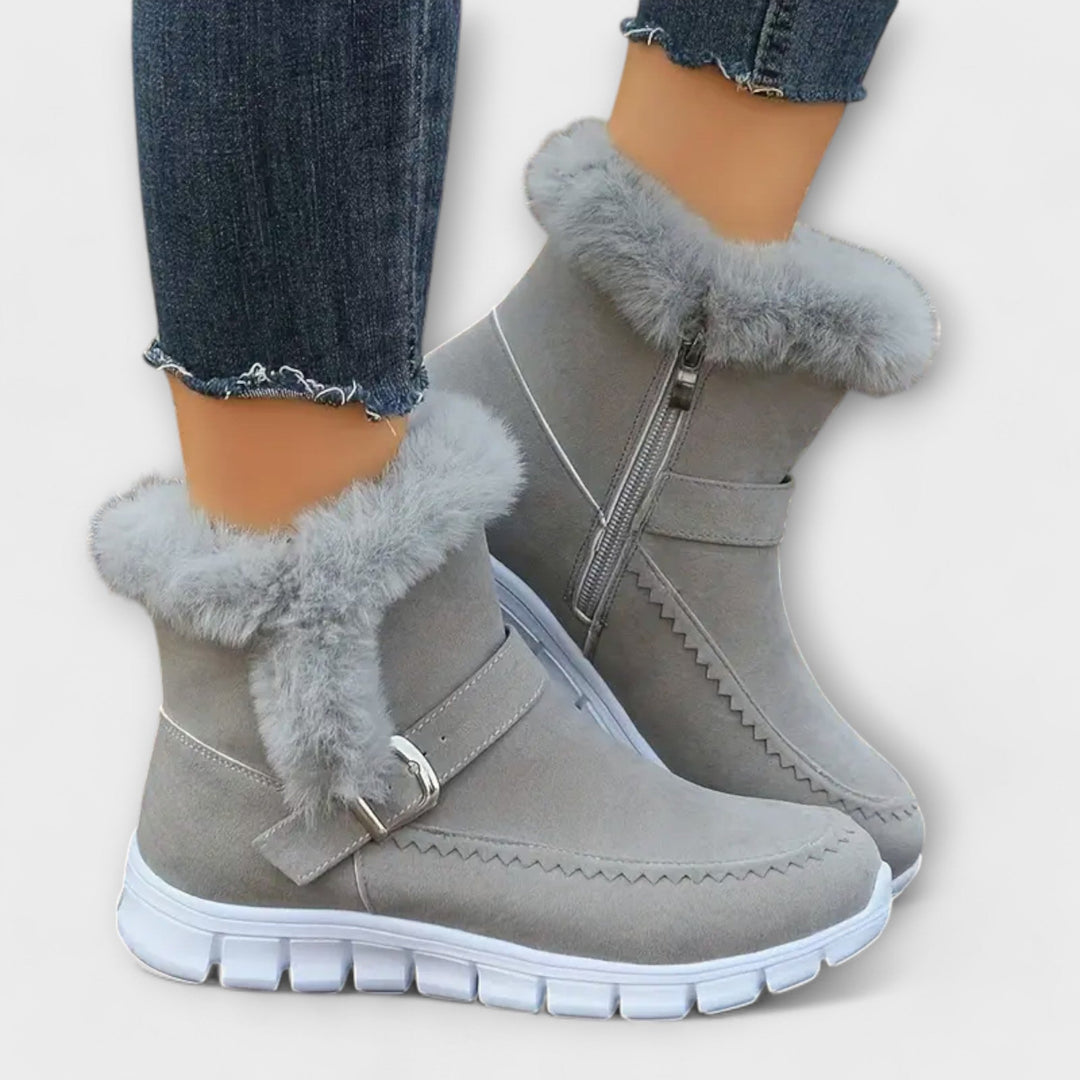 Anabela - Botas de tornozelo quentes e forradas