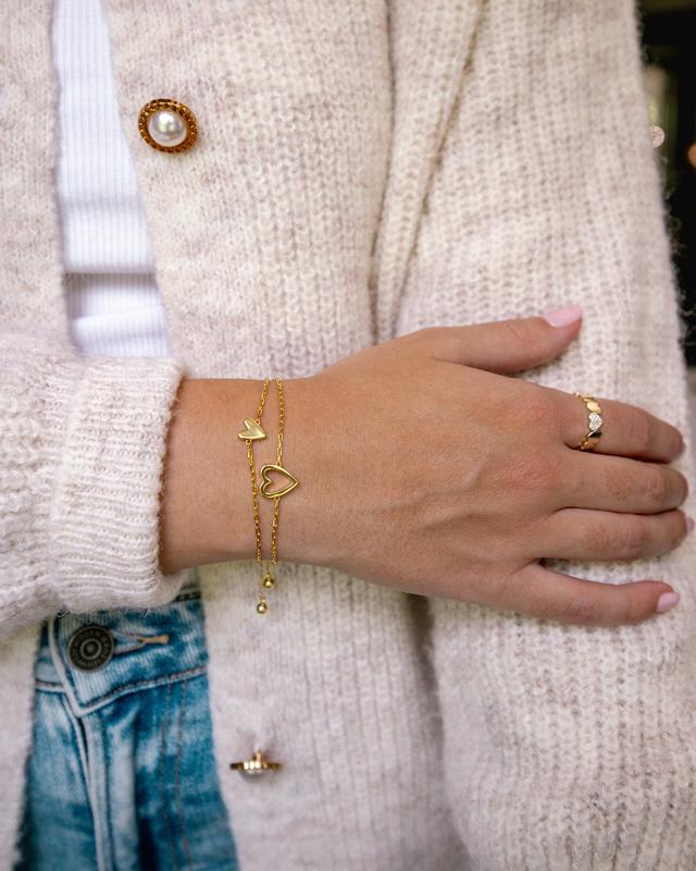 Conjunto Pulseira Corações a Combinar