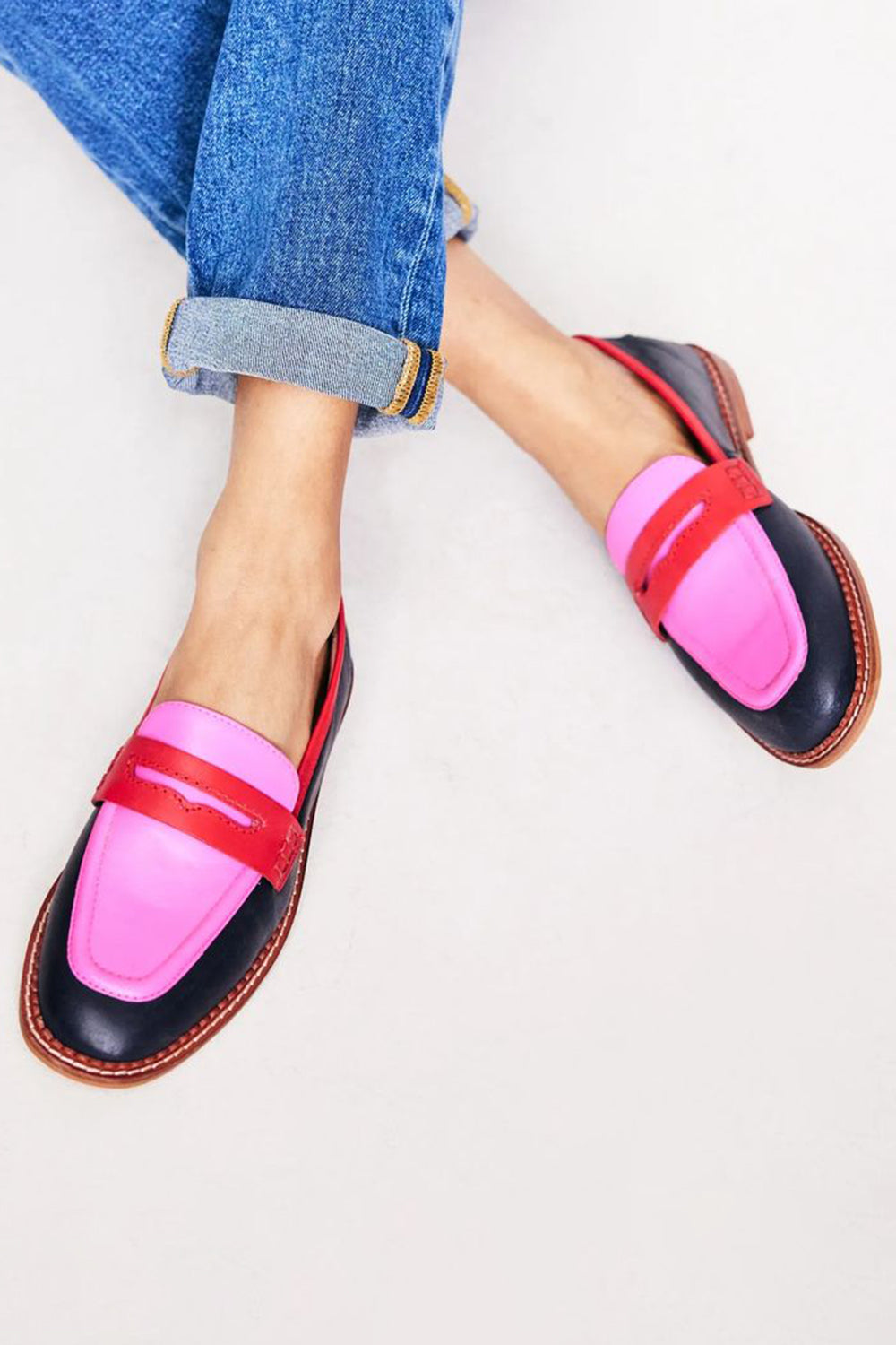 Lunessa - Mocassins com acento colorido
