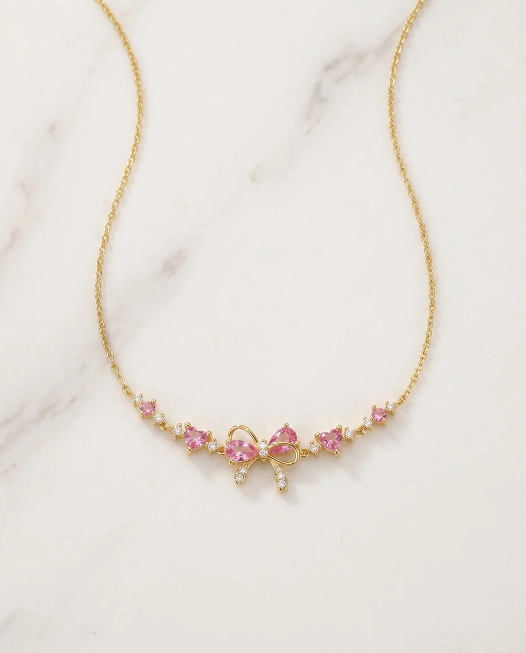Colar Laço Rosa