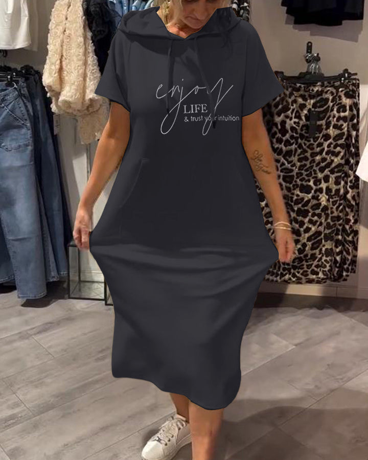 Sásquia - Vestido casual com capuz