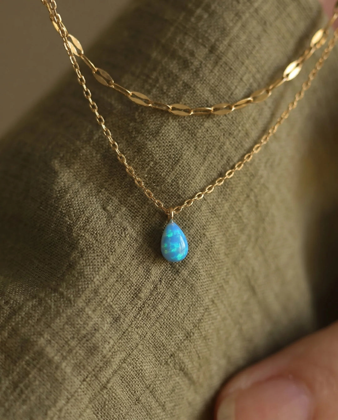 Colar Gota Azul