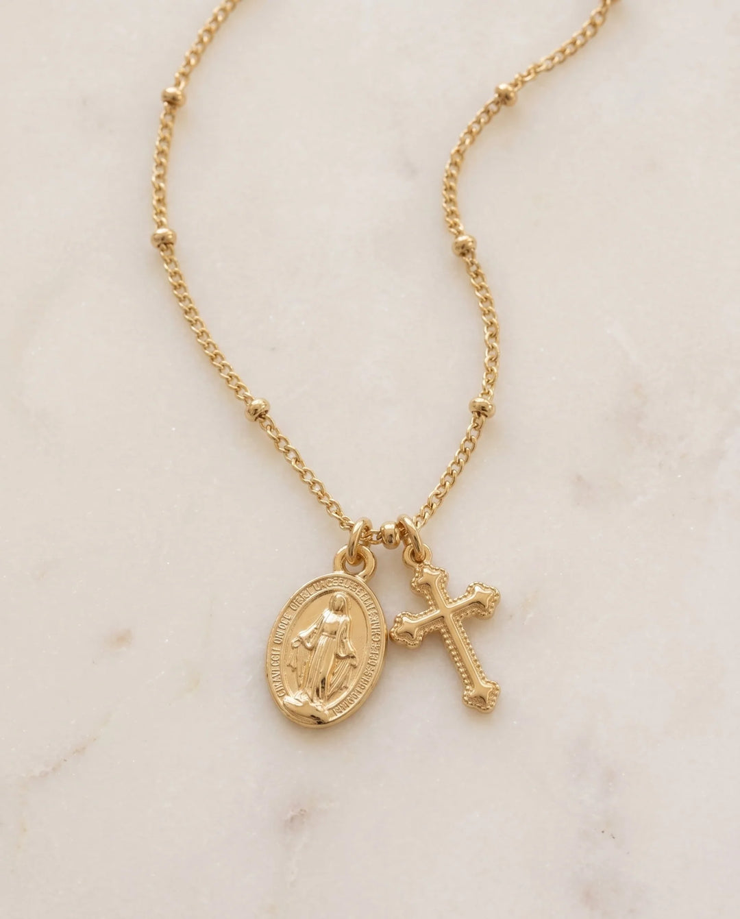 Colar de Fé com Cruz e Medalha