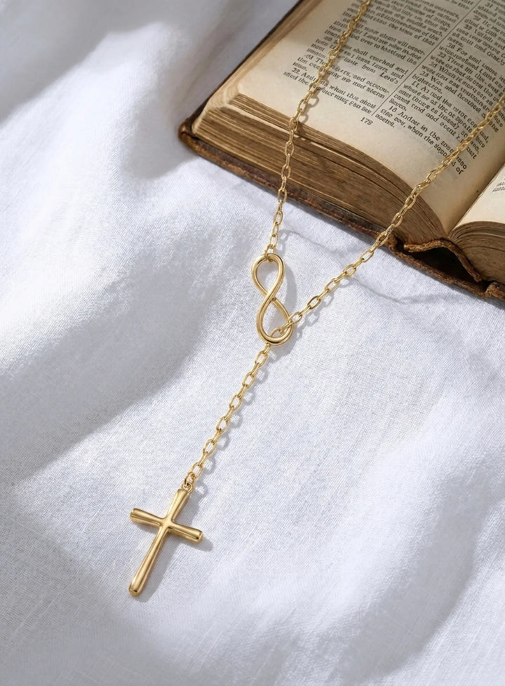 Colar Infinito com Cruz