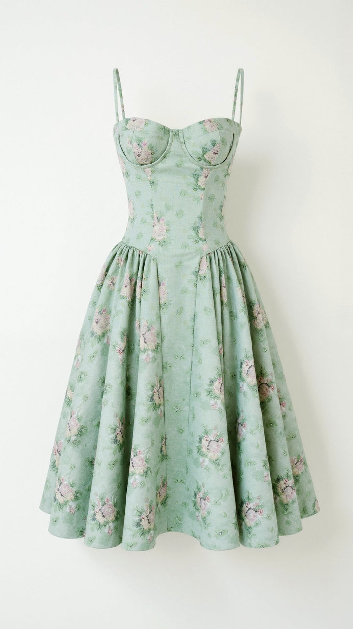 Odete - Vestido midi corpete estruturado